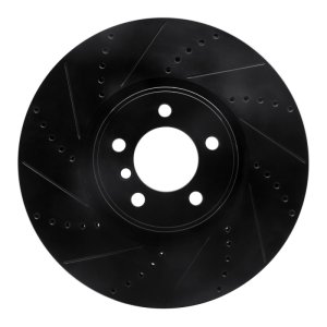 Land Rover Range Rover Brake Rotor (1) - Front Left - R1 Concepts - Drilled & Slotted - Black - `10-`12